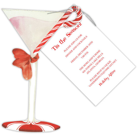 Peppermint Martini Die-cut Invitations